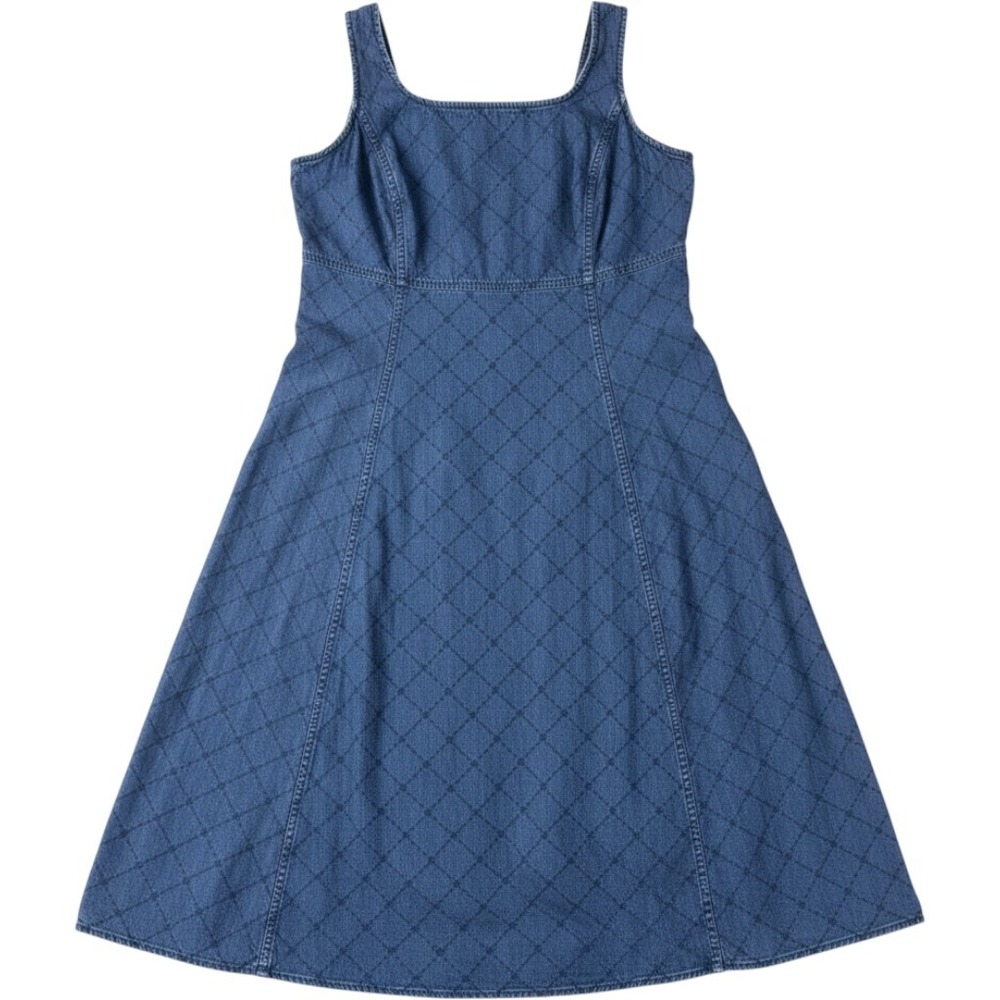Liz Claiborne Blue Denim Diamond Embroidered Midi Dress WDMU0154 Womens 14